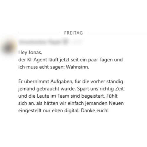 Customer testimonial 1